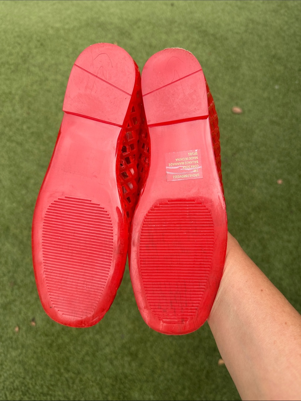 Steve Madden orange lattice jelly flats - Picture 3 of 3